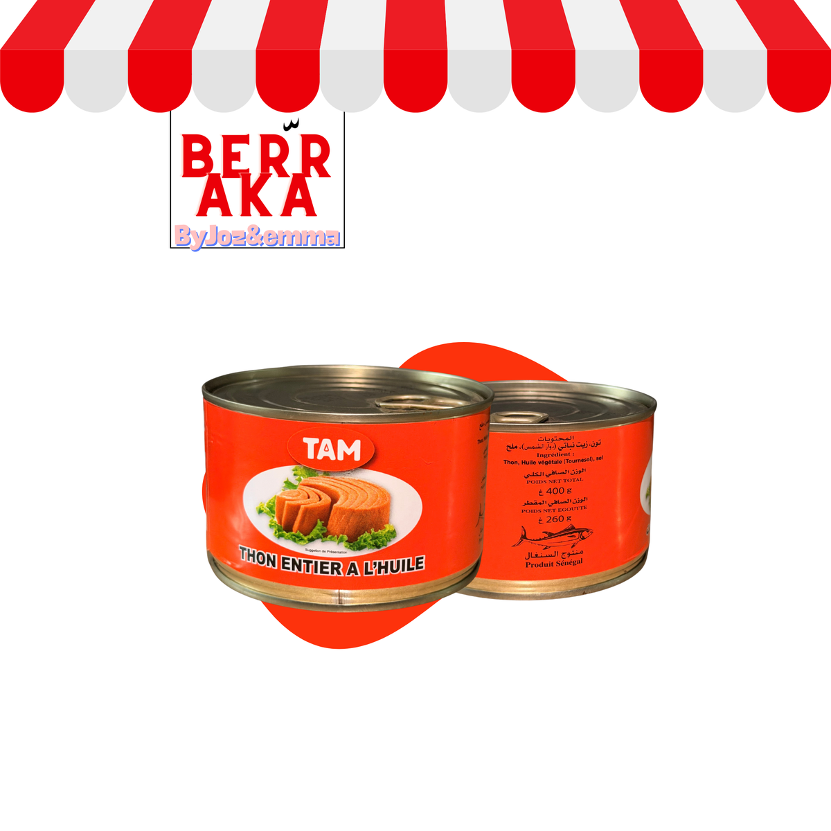 Thon entier Tam à l’huile 400 g