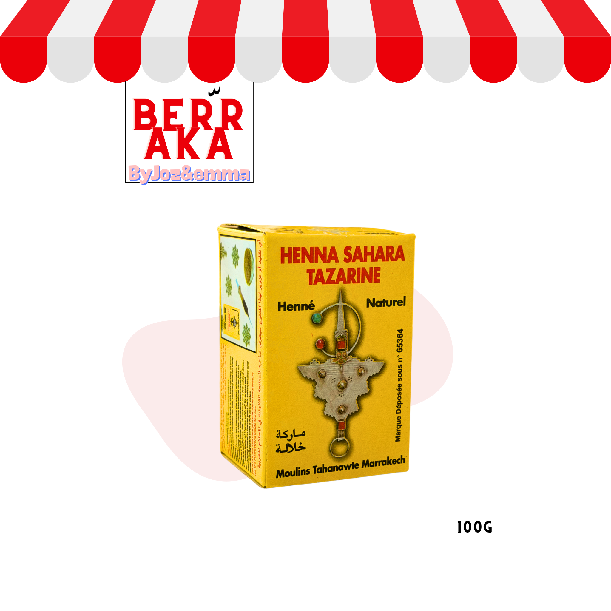 Henné Tazarine du Maroc – Poudre Naturelle 100 g