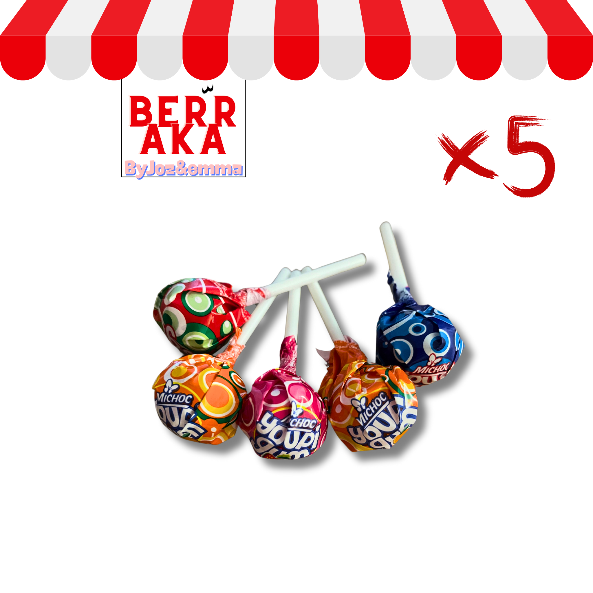 5x Youpi sucettes Multi fruits - Kojak