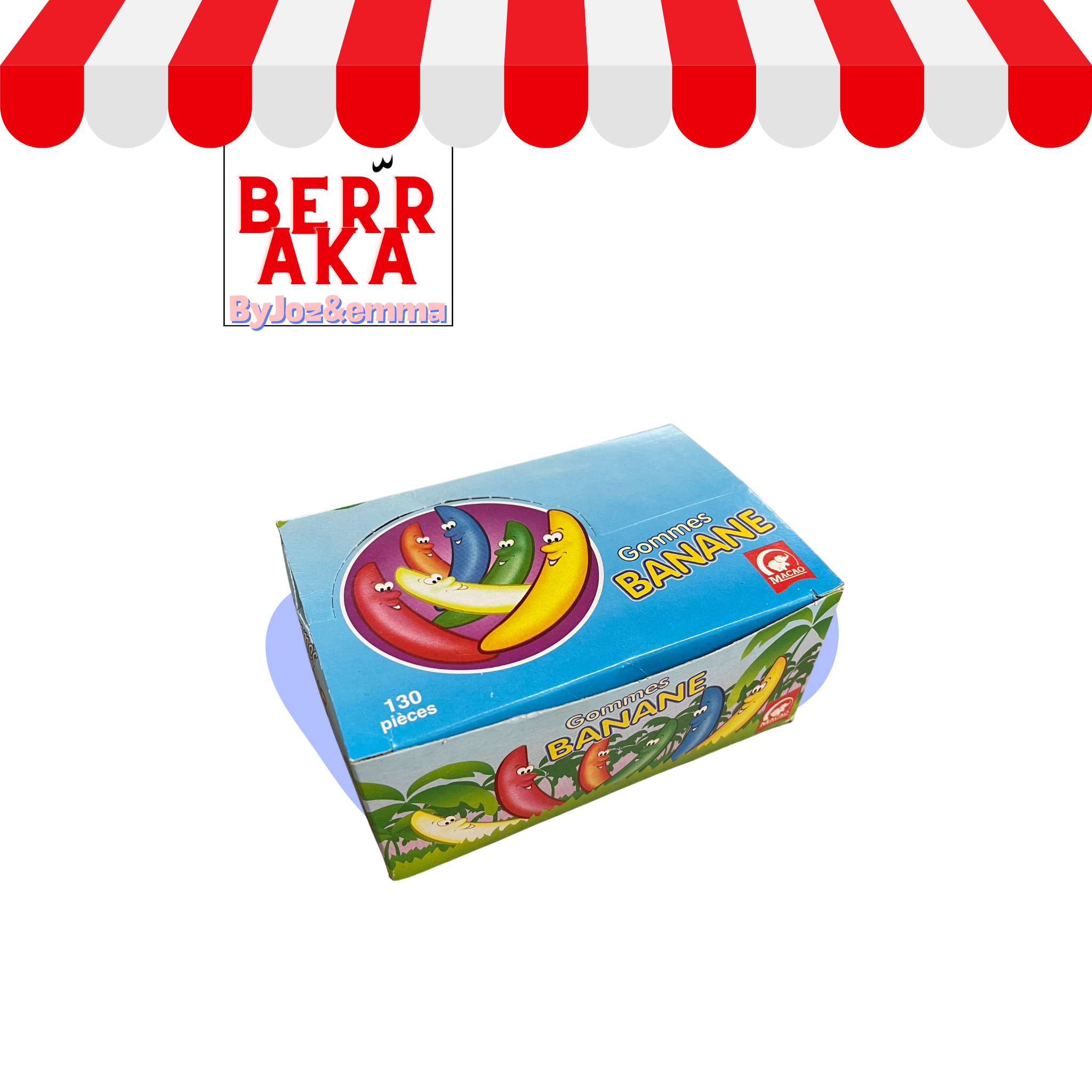 Gommes BANANE multicouleurs