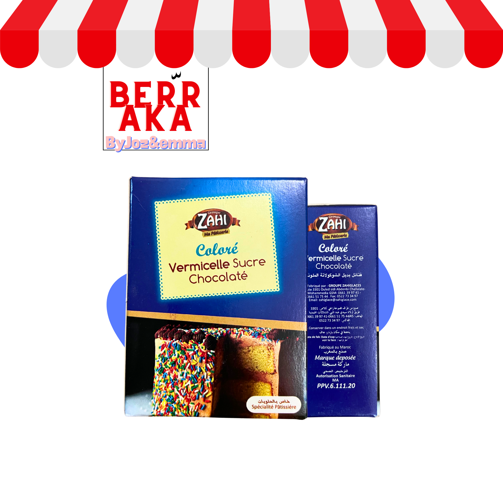 Vermicelle Chocolat Coloré 80Gr