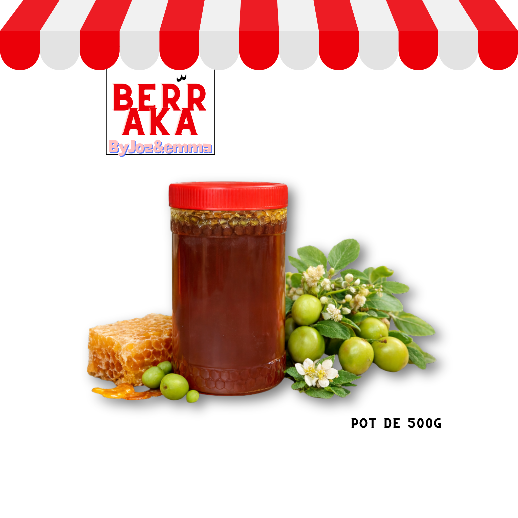 Miel de Jujubier du Maroc (Sidr) – 100% Pur | Pot 500g