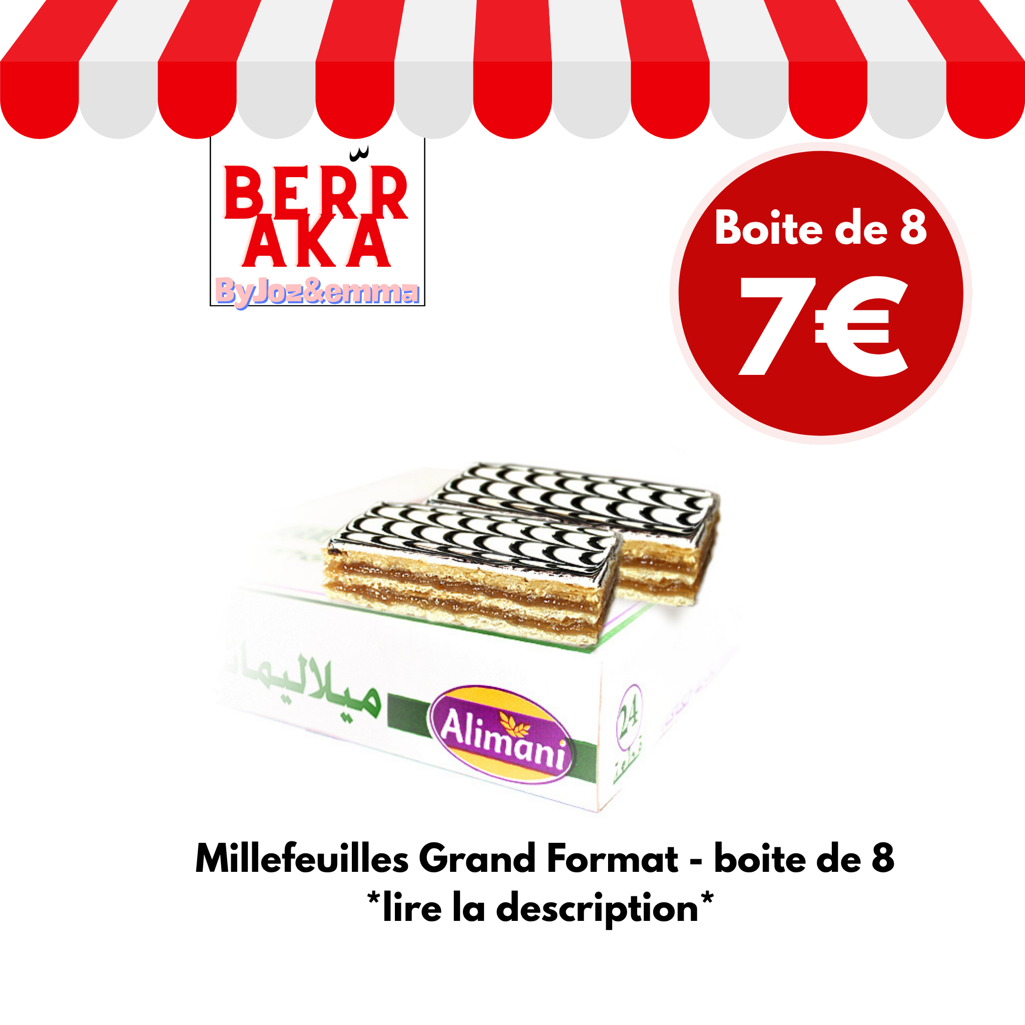 Millefeuille Marocain Grand format - Boite de 8 *lire la description* - Envoi le 17 septembre