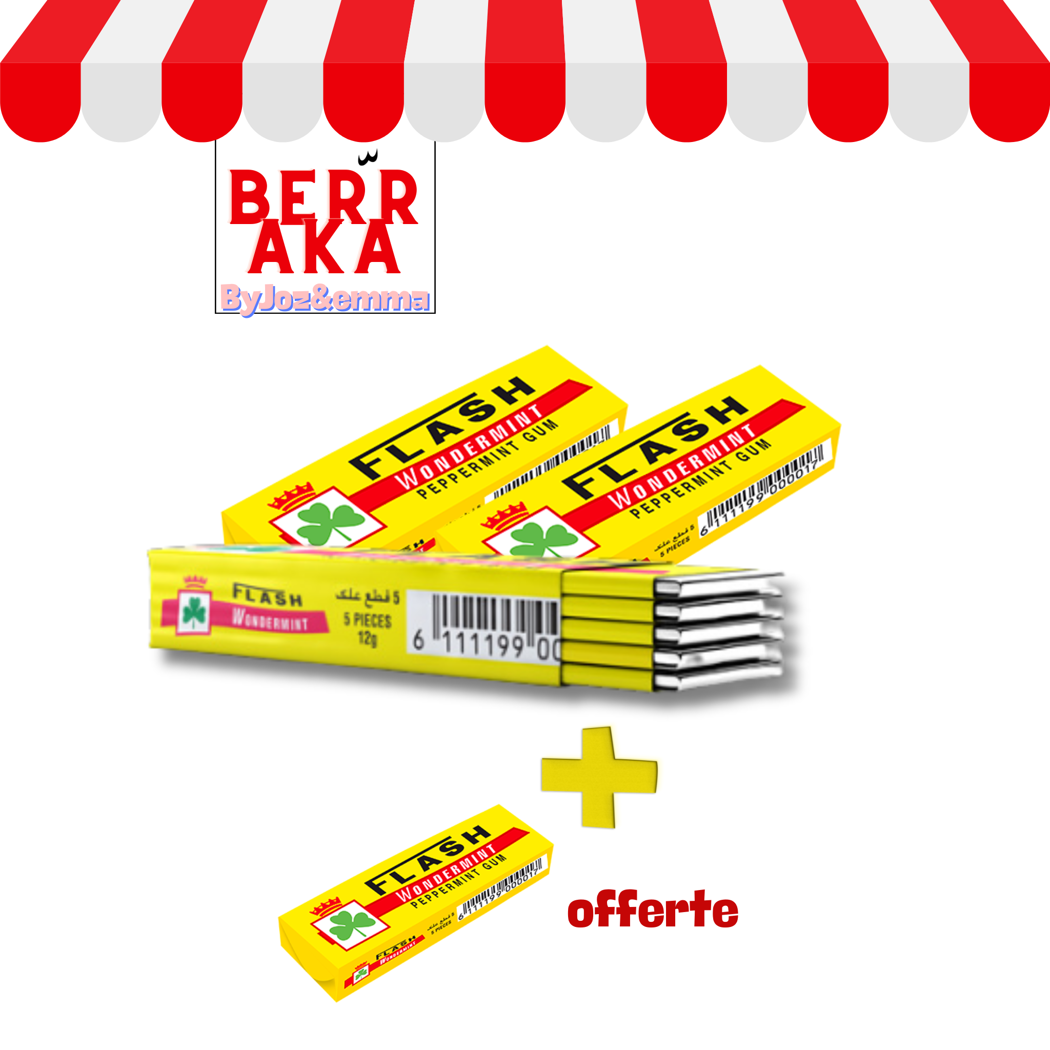 3x Flash + une offerte - Chewing-gum menthe douce
