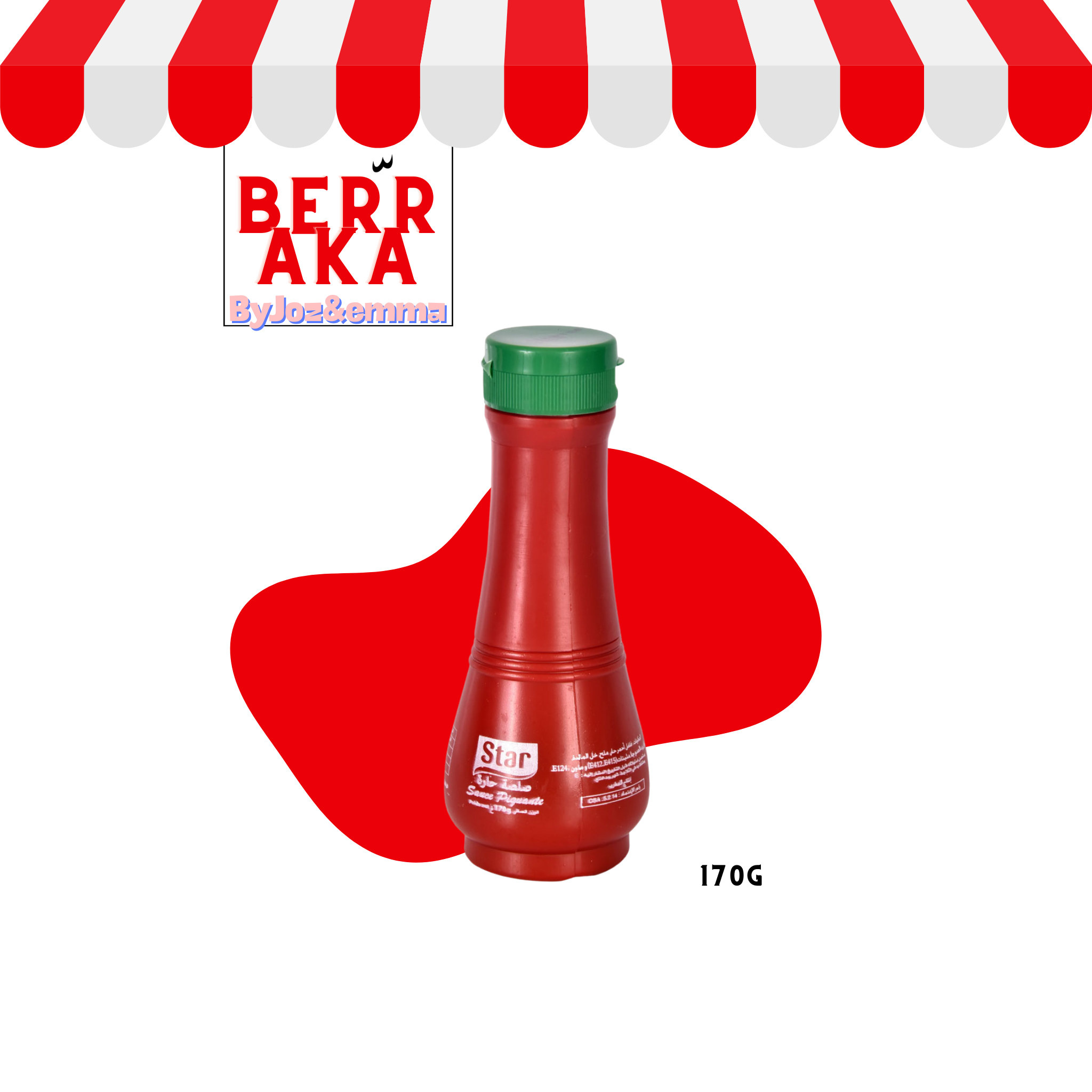 sauce piquante star 170g bouteille rouge maroc