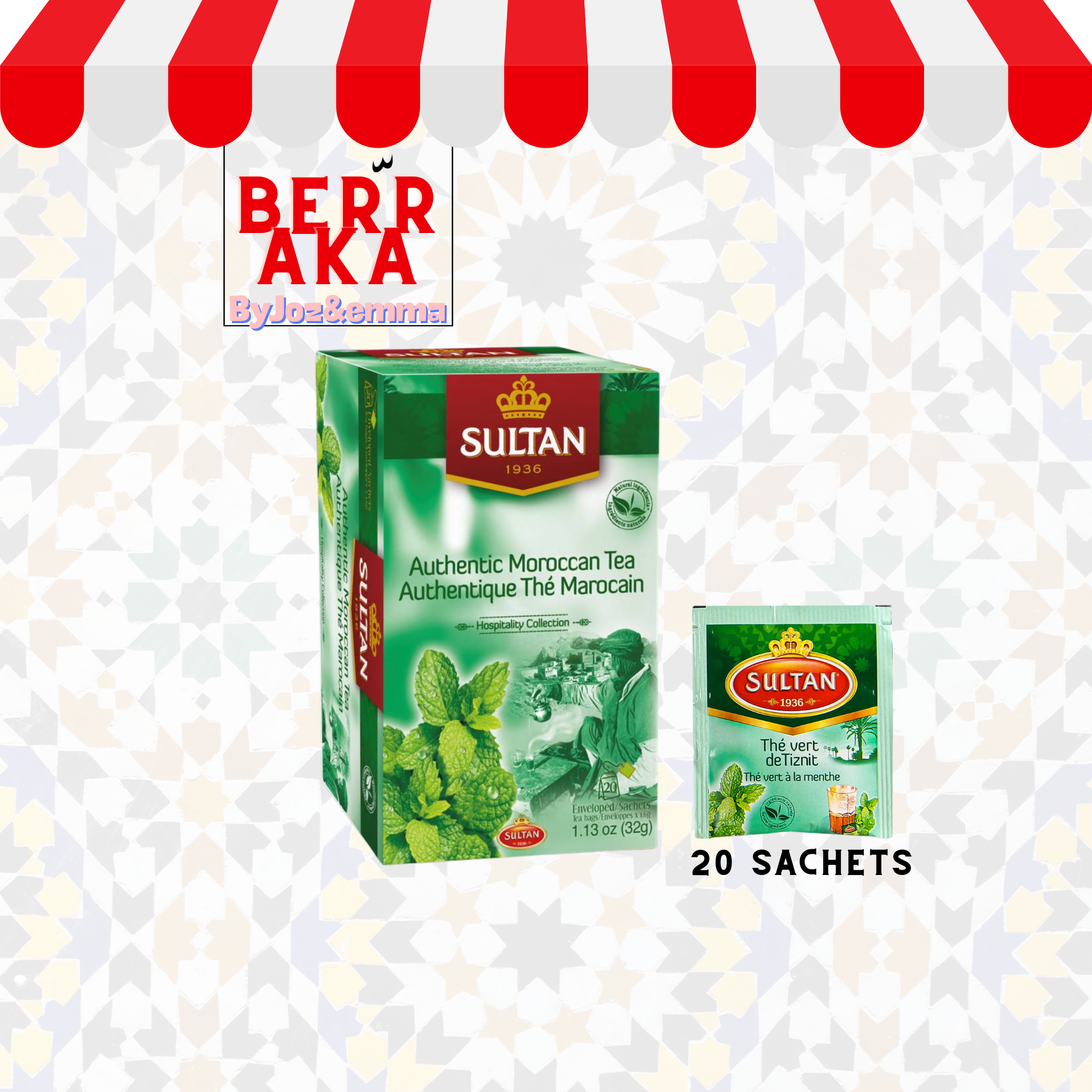 Authentique Thé Vert Marocain en Sachet