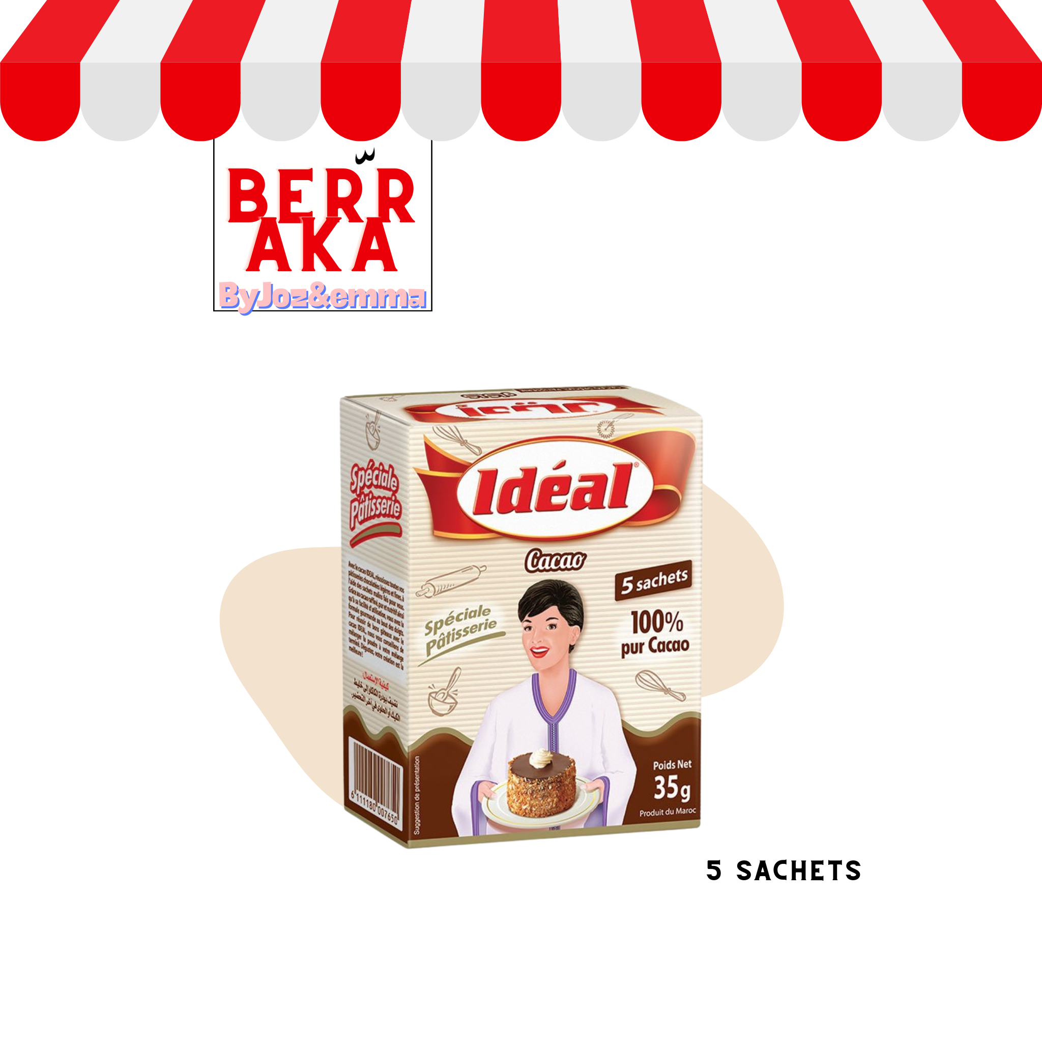 Idéal Poudre de Cacao - 5 sachets de 7g