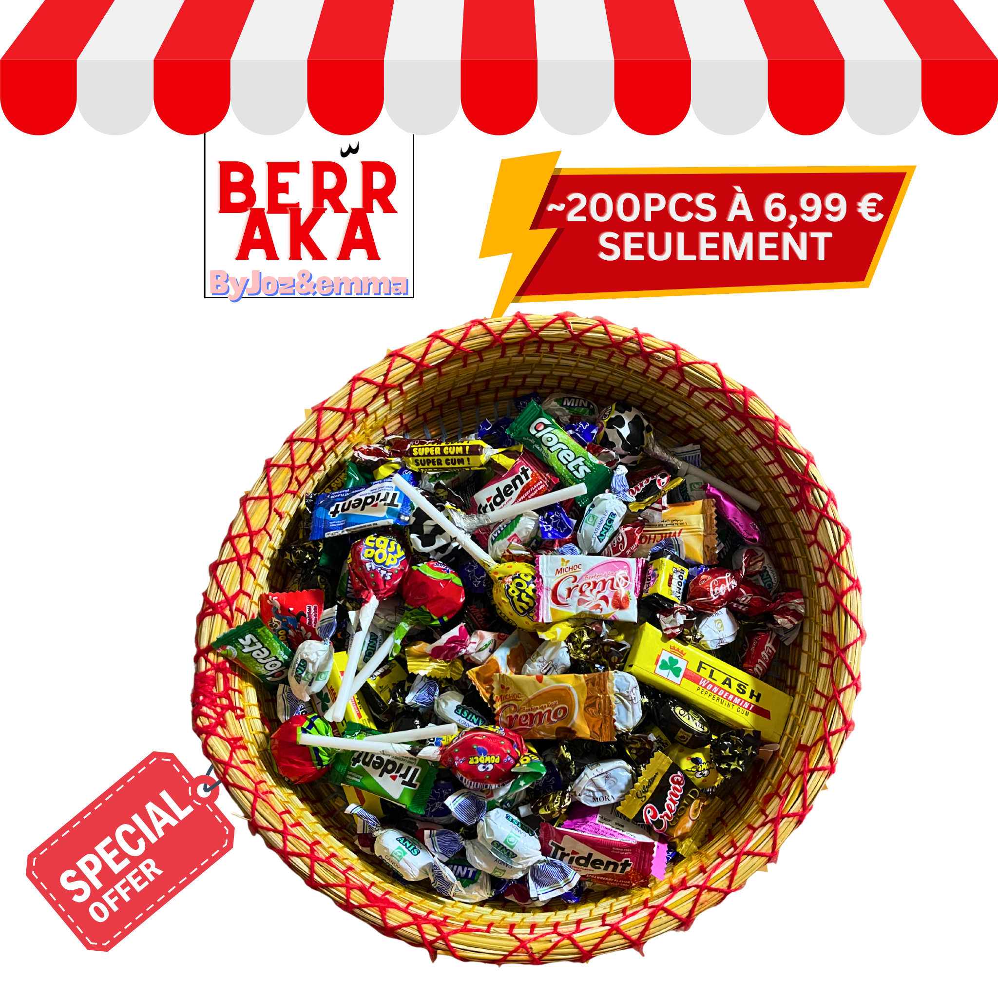 Pack de bonbons nostalgiques marocains (+20 variétés ) à seulement 6.99€