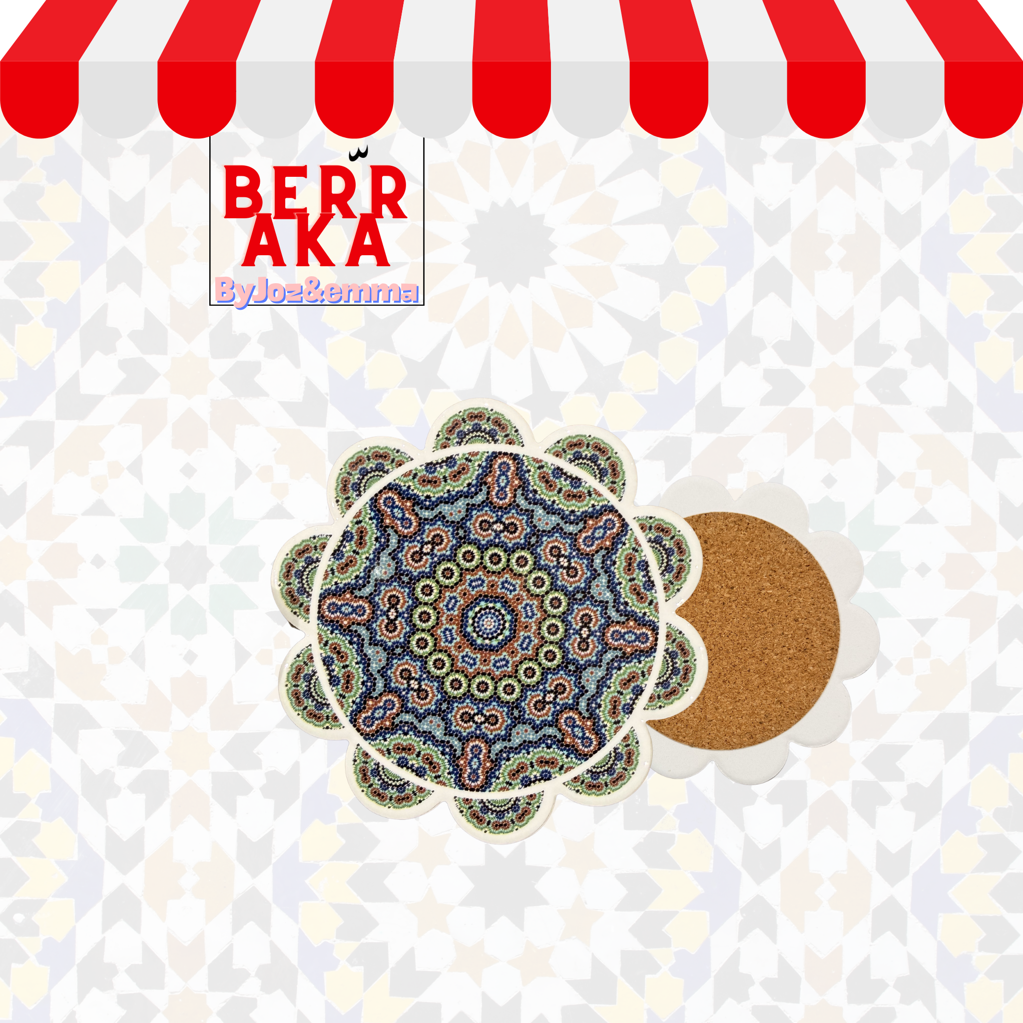 Dessous de verre en céramique marocain